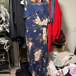Luxology Navy Floral Maxi Dress